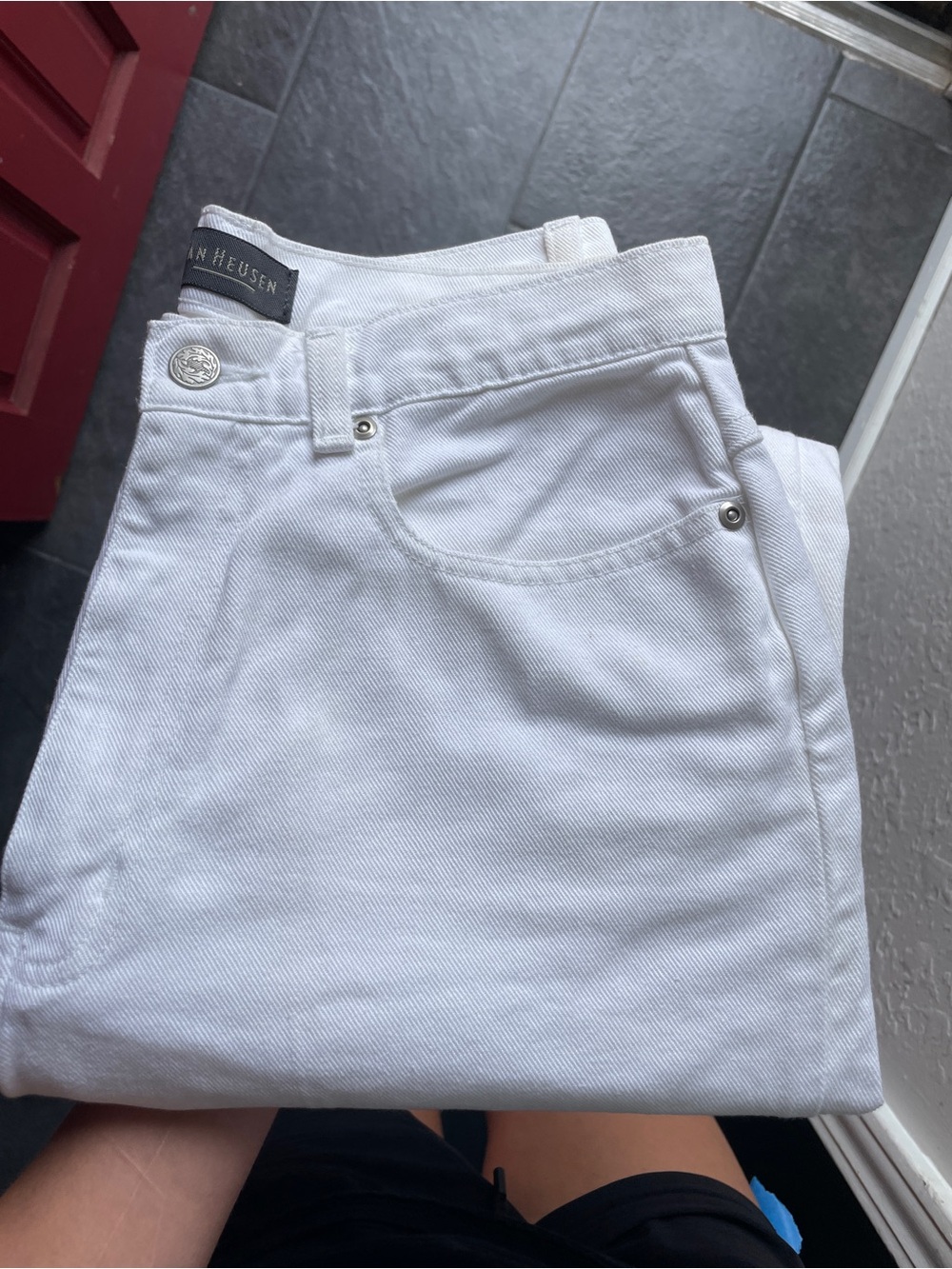 90’s Minimalist Crisp White High Rise Mom Jeans size 6 100% Cotton Vintage - Picture 11 of 11